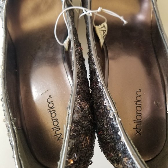 Xhilaration Gray Silver Metallic Sequence Stiletto, Platform size 8  NWT - Picture 6 of 9